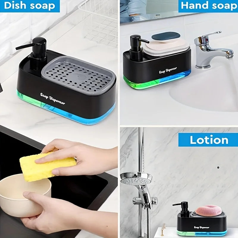 Hand and Dish Soap Dispenser Set, 3-in-1 Kitchen Pump