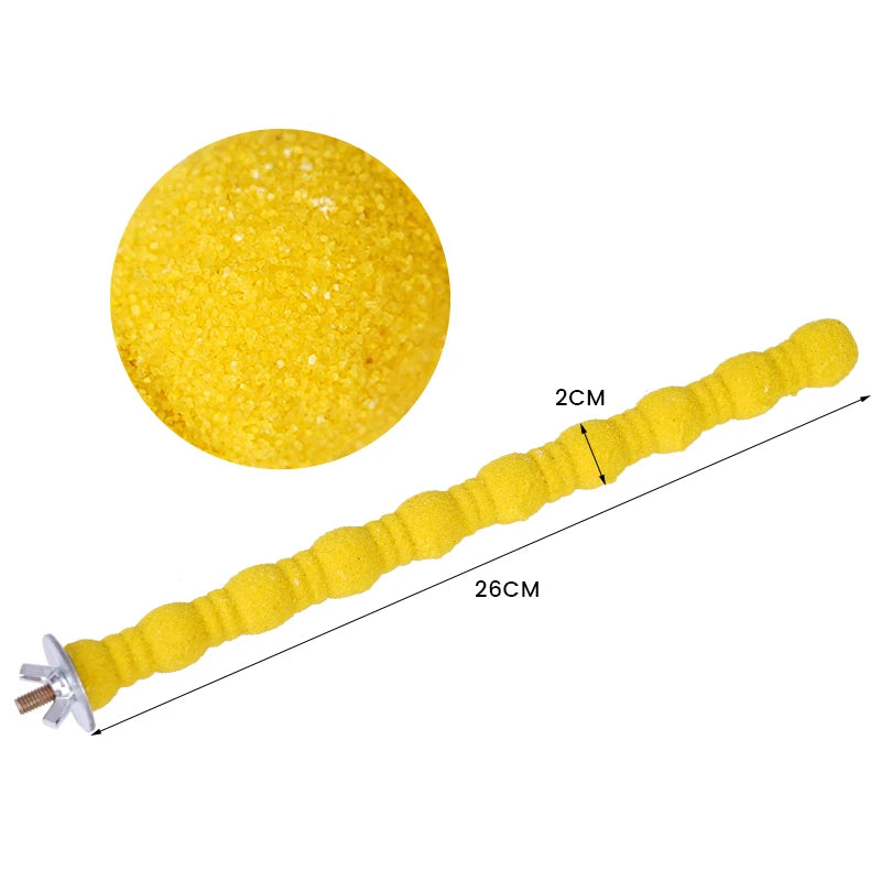 Pet Parrot Claw Grinding Stick Wooden Stick Bird Perching Sand Parakeet Grinding Bar Teeth Bites Toy For Parrot Cage Accessories