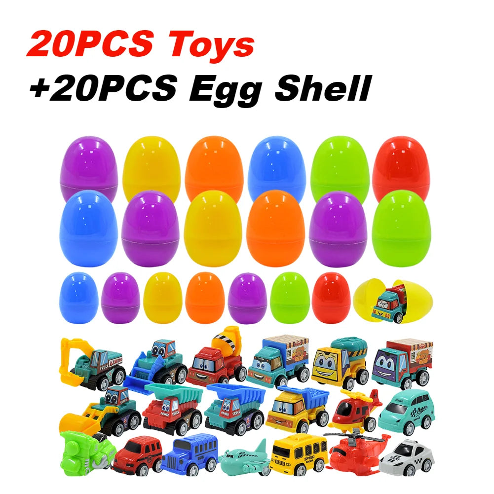 12/20/24/48Pcs Prefilled Easter Eggs with Plush Toys for Kids