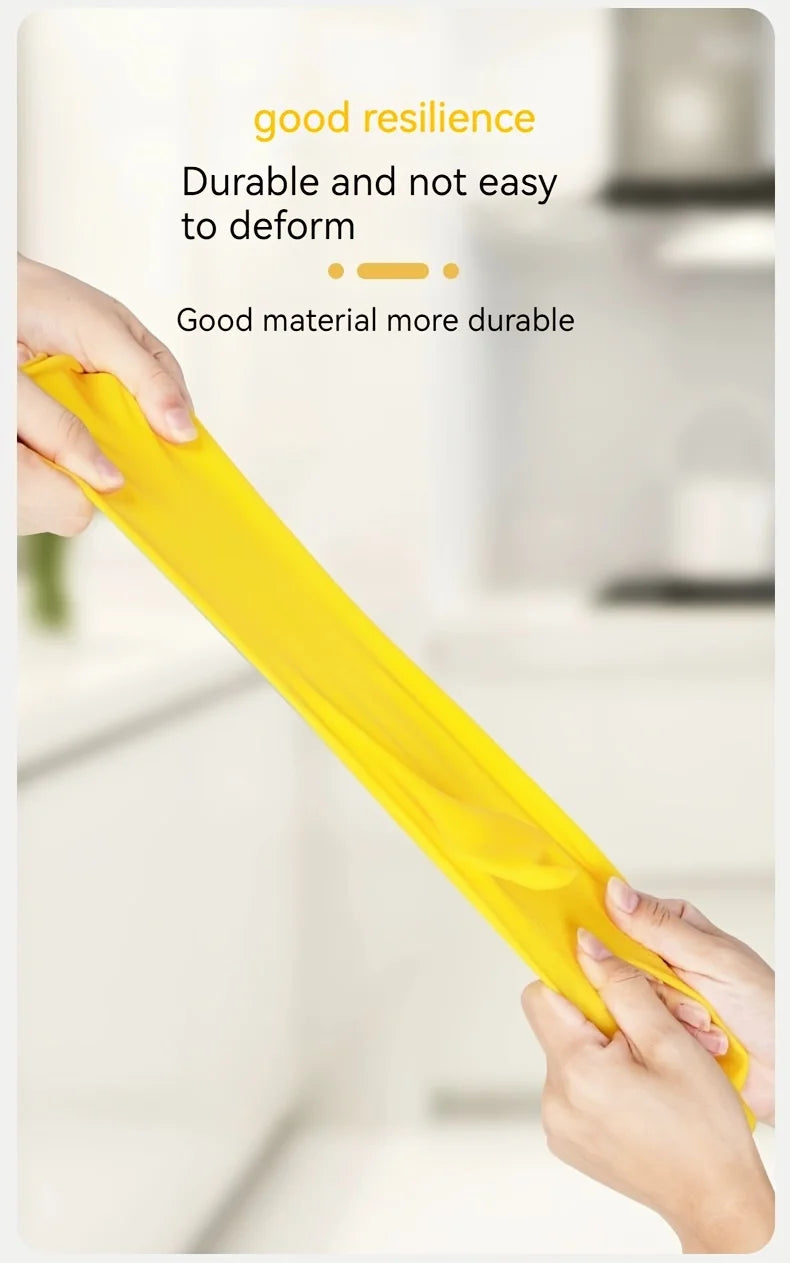 5 Pack Waterproof Yellow Rubber Gloves for Gardening and Household Cleaning Durable Long Design for Men and Women