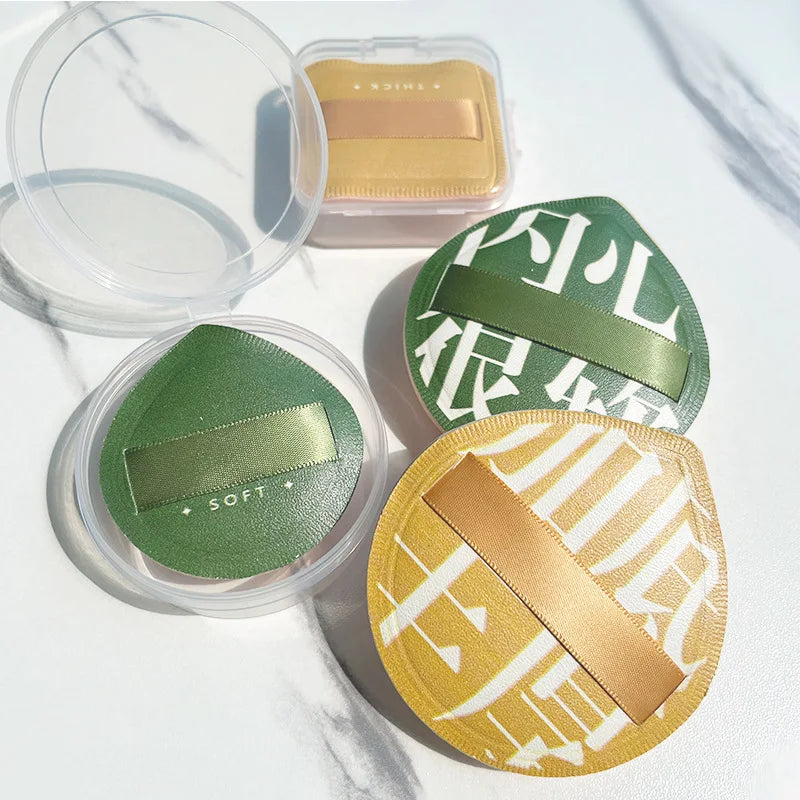 A Set Of 3 Soft Air Cushion Puff Makeup Blender Sponges