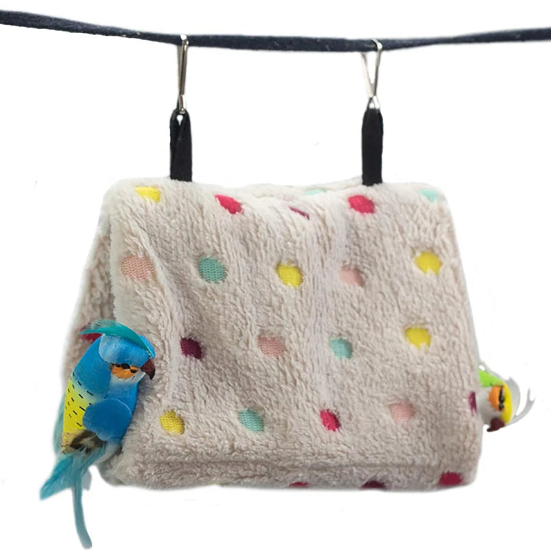 Triangle Shape Bed Hammock Winter Warm Nests Pet Bird Parrot House Hanging Cave Cage Tent Portable Pet Supplies