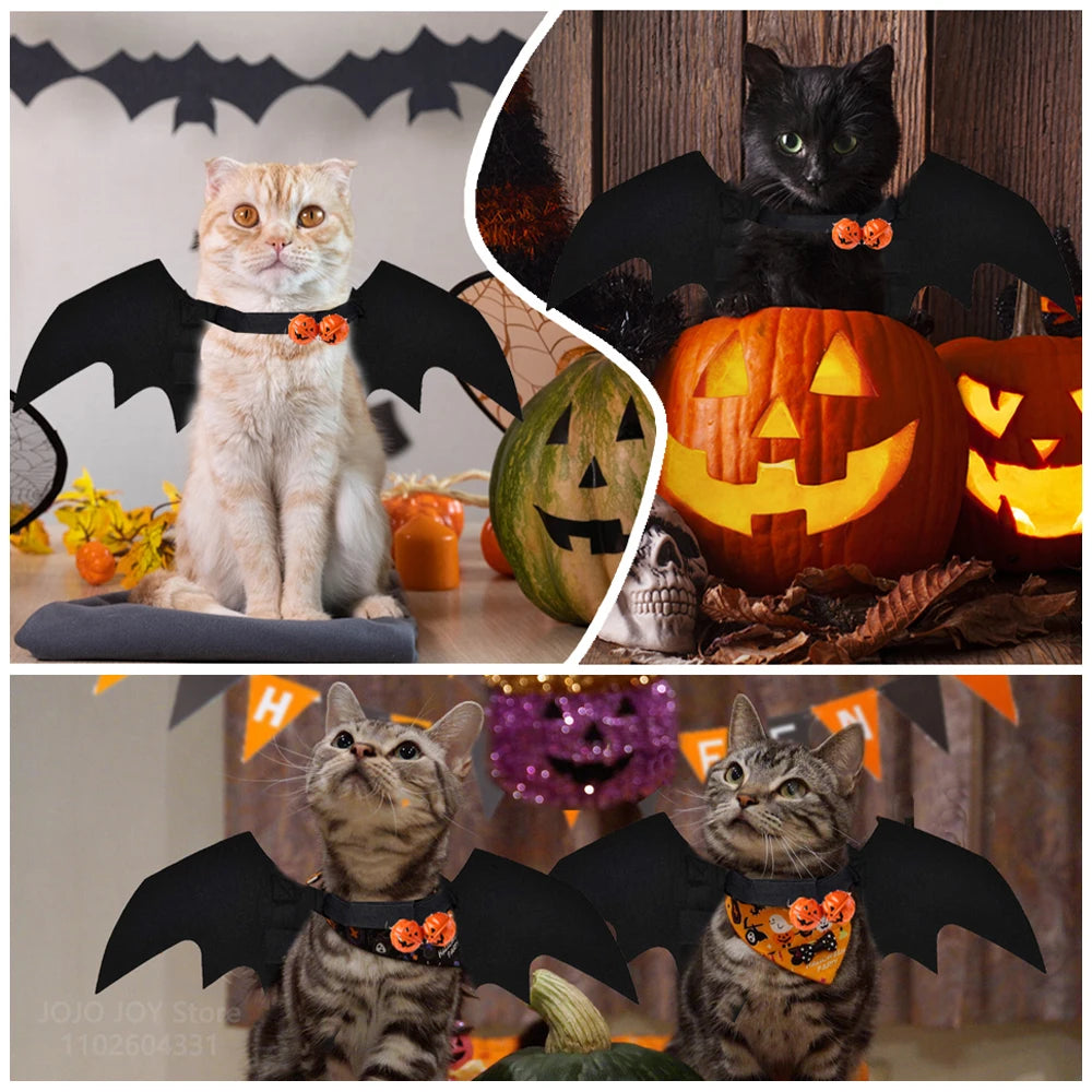 Halloween Cute Pet Clothes Black Bat Wings Spider Harness Costume Cosplay Cat Dog Halloween Party for Pet Supplies