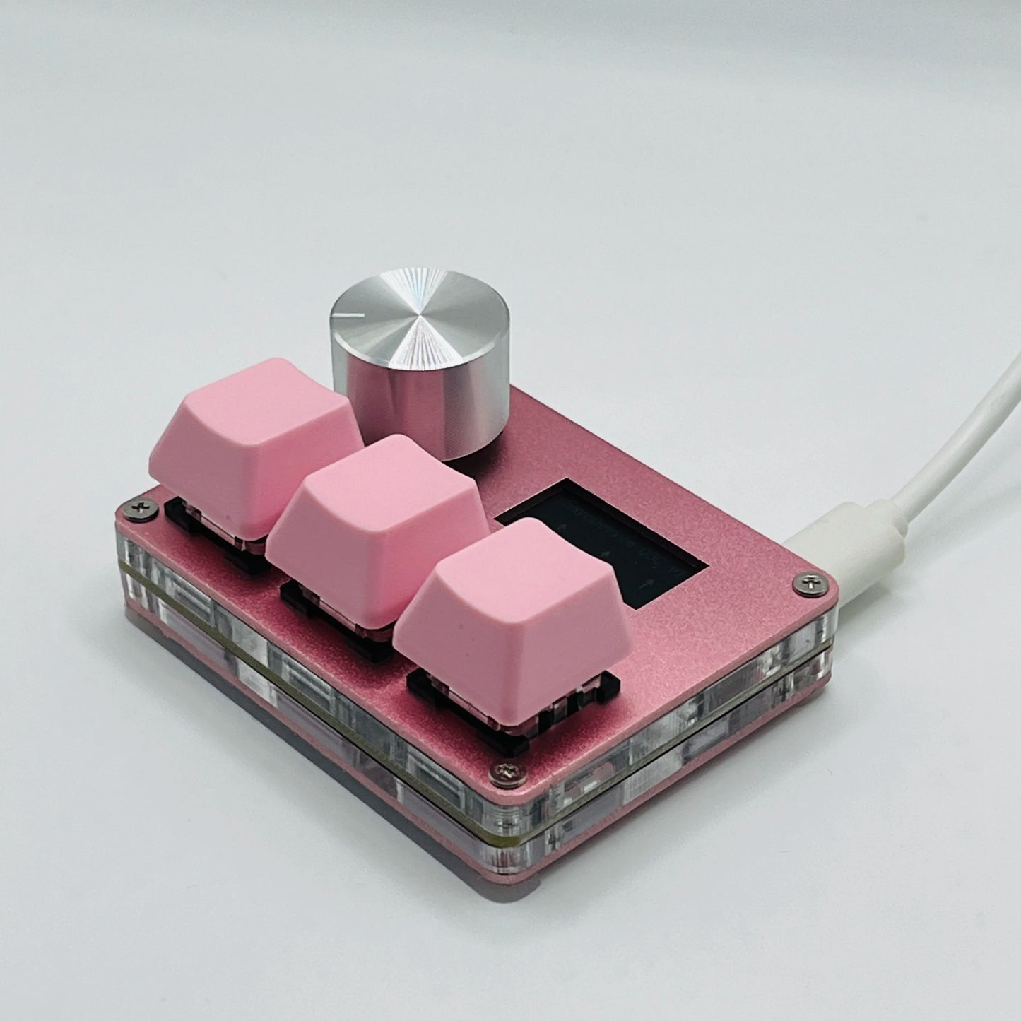 O3C SayoDevice OSU Rapid Trigger Magnetic Pink Switches Keyboard with Customizable Knob and Shortcut Features