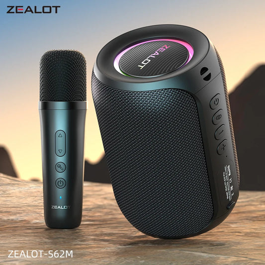 Zealot S62M Portable Bluetooth Karaoke Machine with Wireless Microphones Ideal for Home and Family Gatherings