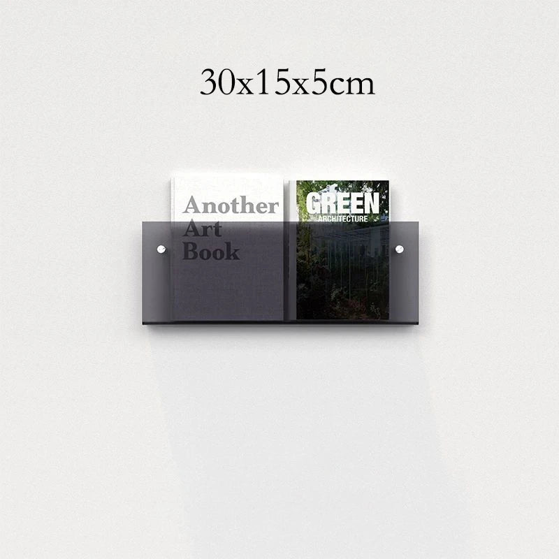 Acrylic Floating Bookshelf Wall Shelf in 10 Stylish Colors