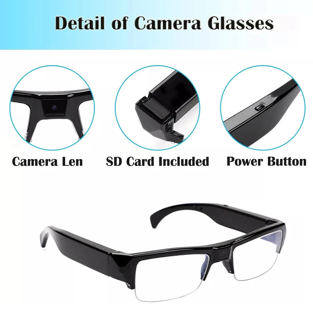 1080P HD Mini Camera Glasses DVR Glasses Camera Sports Video Glasses Outdoor Glasses Camera Conference Process, Driving, etc.