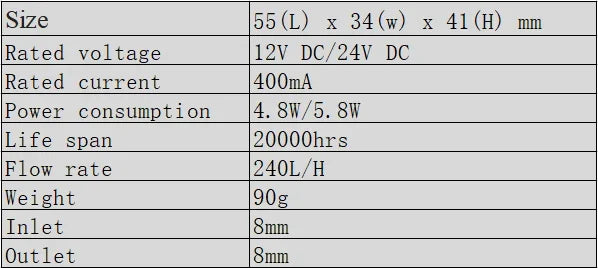 Bomba de agua silenciosa para pecera, 4,8 W, 5,8 W, 240 l/h, CC, 12 V, 24 V, motor solar sin escobillas, bomba de circulación sumergible para piscina