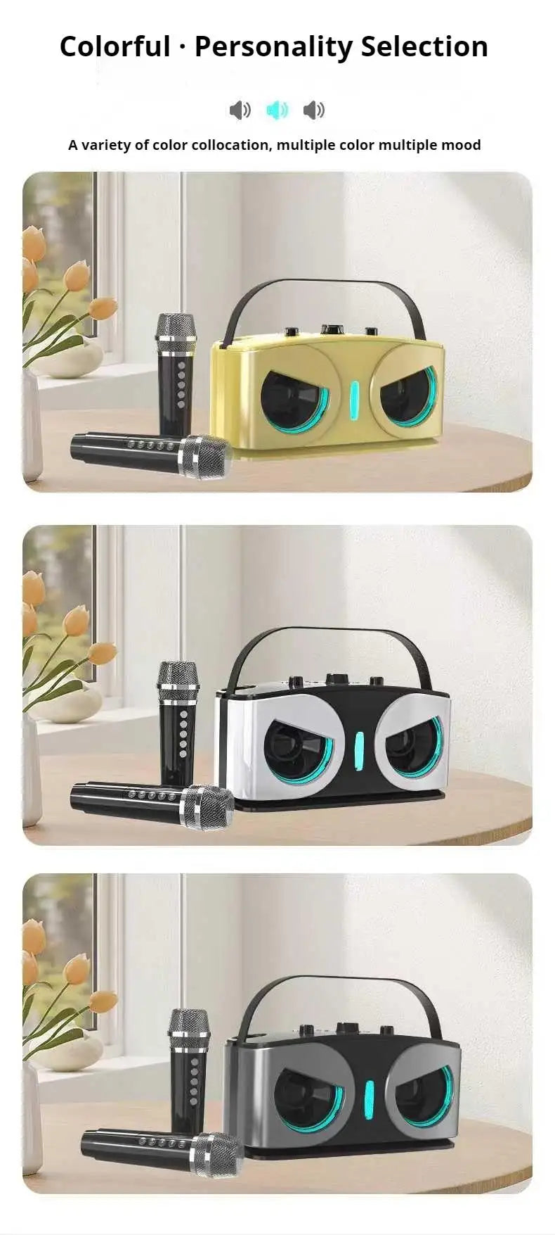 Owls 20W Wireless Bluetooth Speaker with Dual Microphones Portable HiFi Sound for Outdoor Karaoke and Family Parties