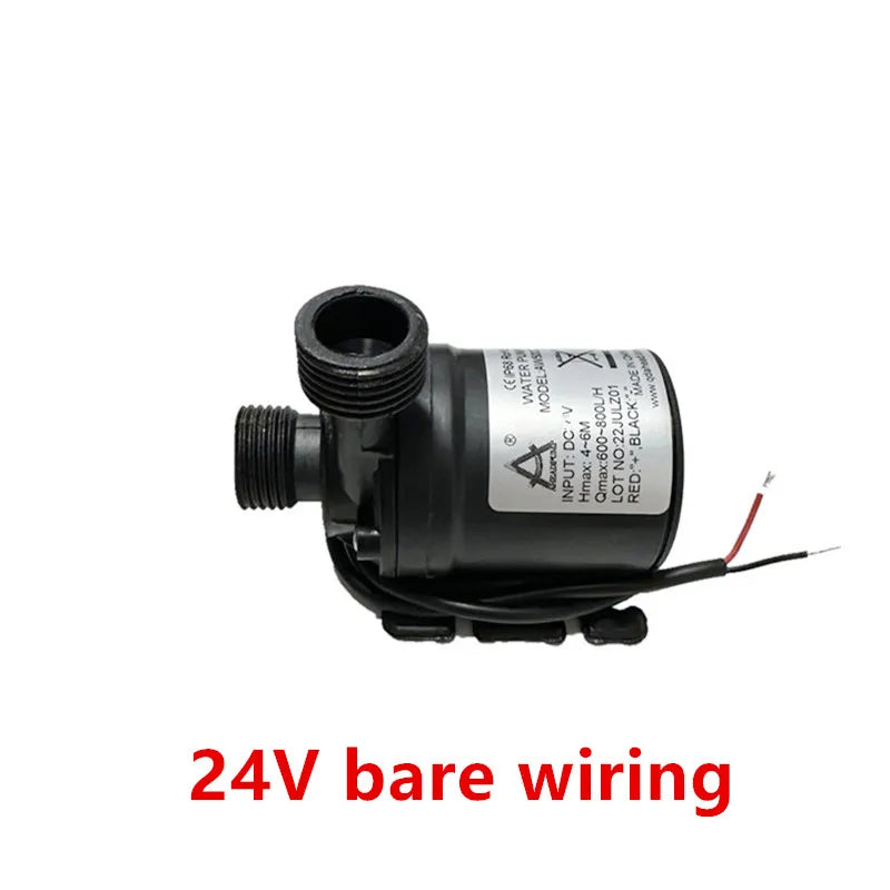 Minibomba de agua ultra silenciosa, motor sin escobillas de 12 V/24 V CC, sumergible, adaptador para acuario, fuente de estanque para pecera y jardín