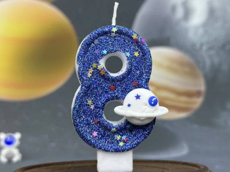 DIY Digital Birthday Wax Planet Universe Cake Candles