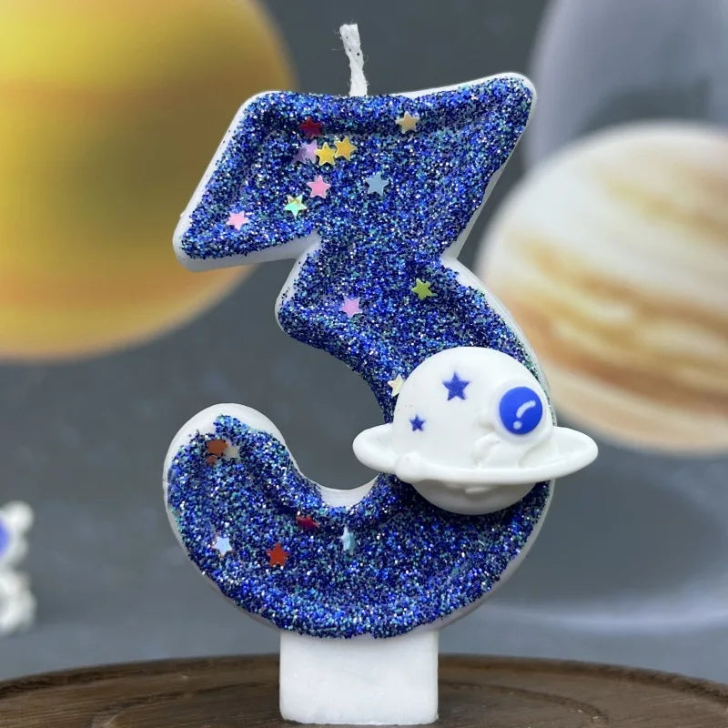 DIY Digital Birthday Wax Planet Universe Cake Candles