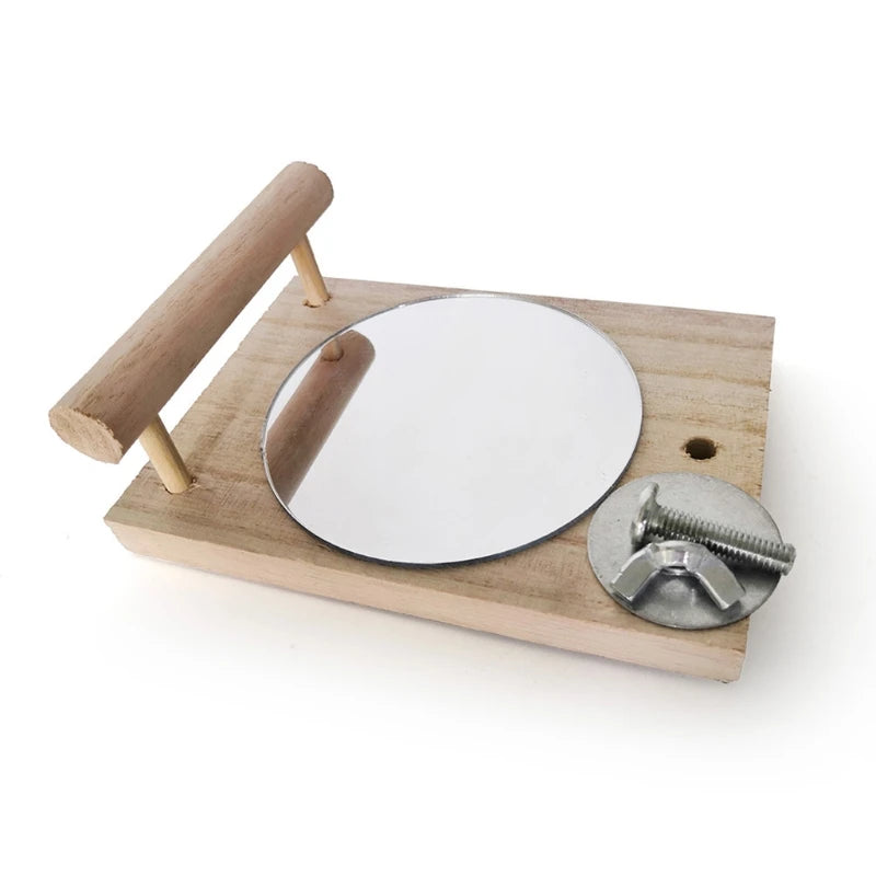 Bird Mirror with Perch Parrot Birdcage Stands for African Greys Cockatiels