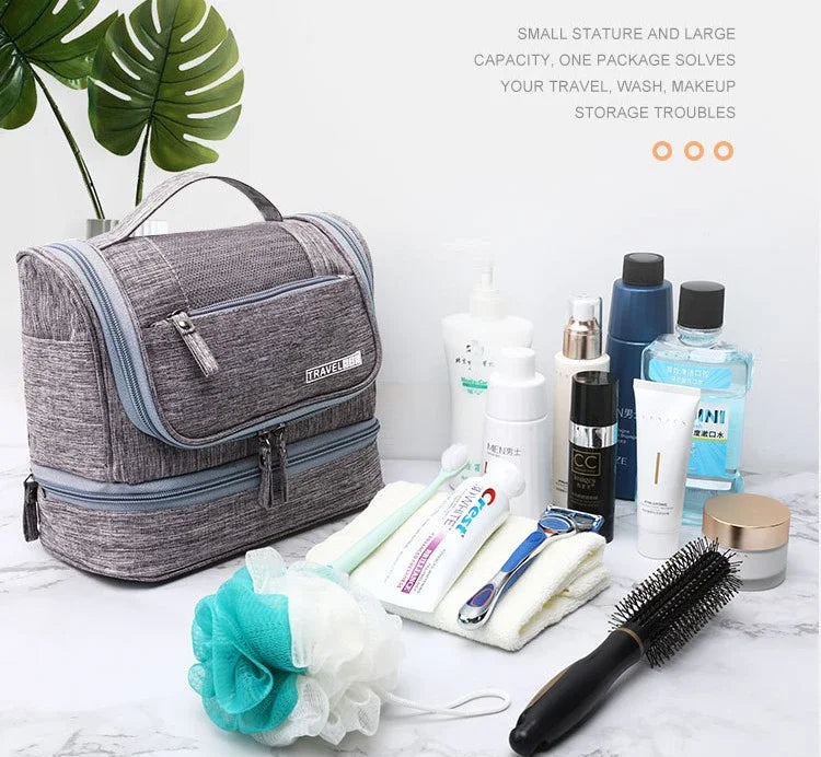 Men and Women Oxford Travel Makeup Bag Hanging Organizer Cosmetic Toiletry Case