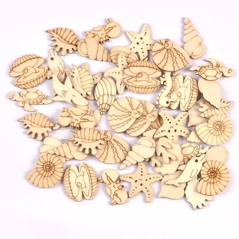 Lovely Dog Cat Fish Natural Wooden Chips for Scrapbooking DIY