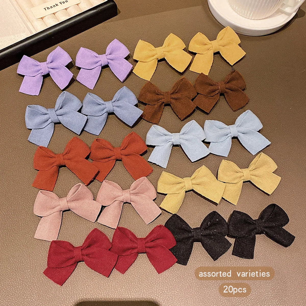 20 colorful Korean bow hair clips with sweet and stylish hair accessories suitable for daily use