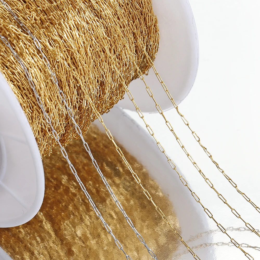 10 Meters Stainless Steel Gold Color Chain for Jewelry Making