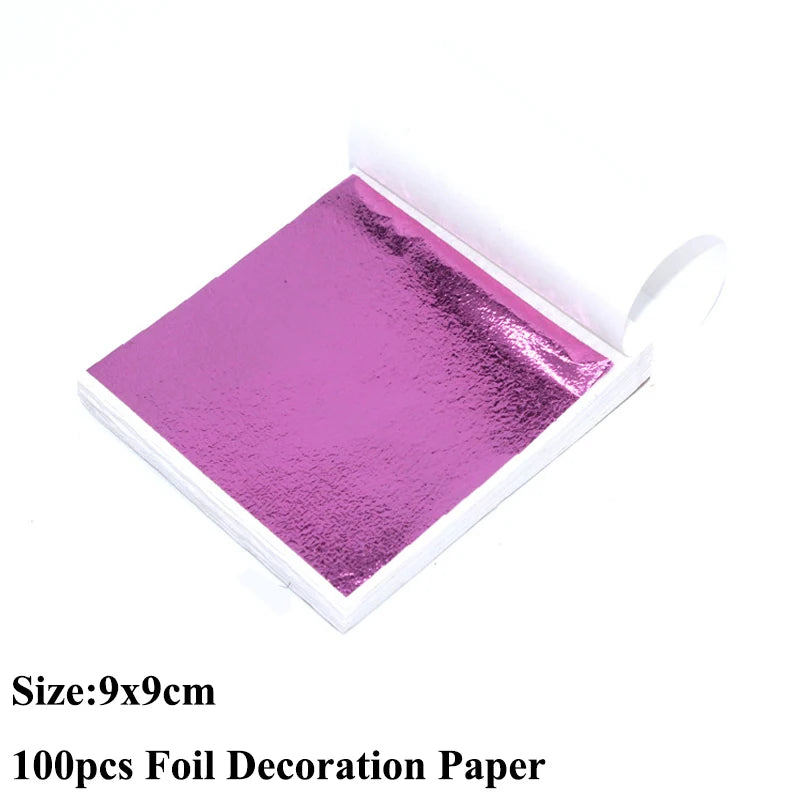 100pcs Imitation Gold Sliver Copper Foil Paper for DIY Crafts