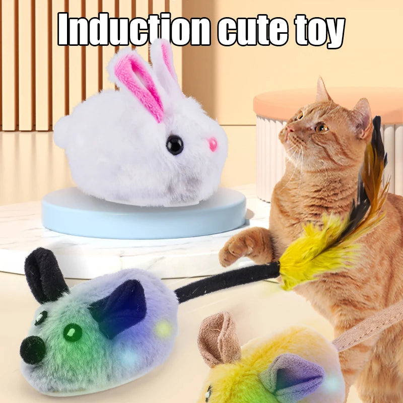 Smart Running Mouse Cat Toy Interactive Random Moving Electric USB Simulation Mice Kitten Self-Playing Plush Toy Pet Products
