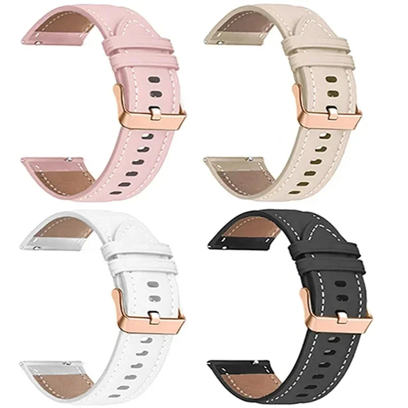 PU Leather Strap For Samsung Watch 6/4/5 40 44mm Pro 45mm Bracelet 20mm Band For Galaxy Watch4 6 Classic/Active2/3 42 43 47 46mm