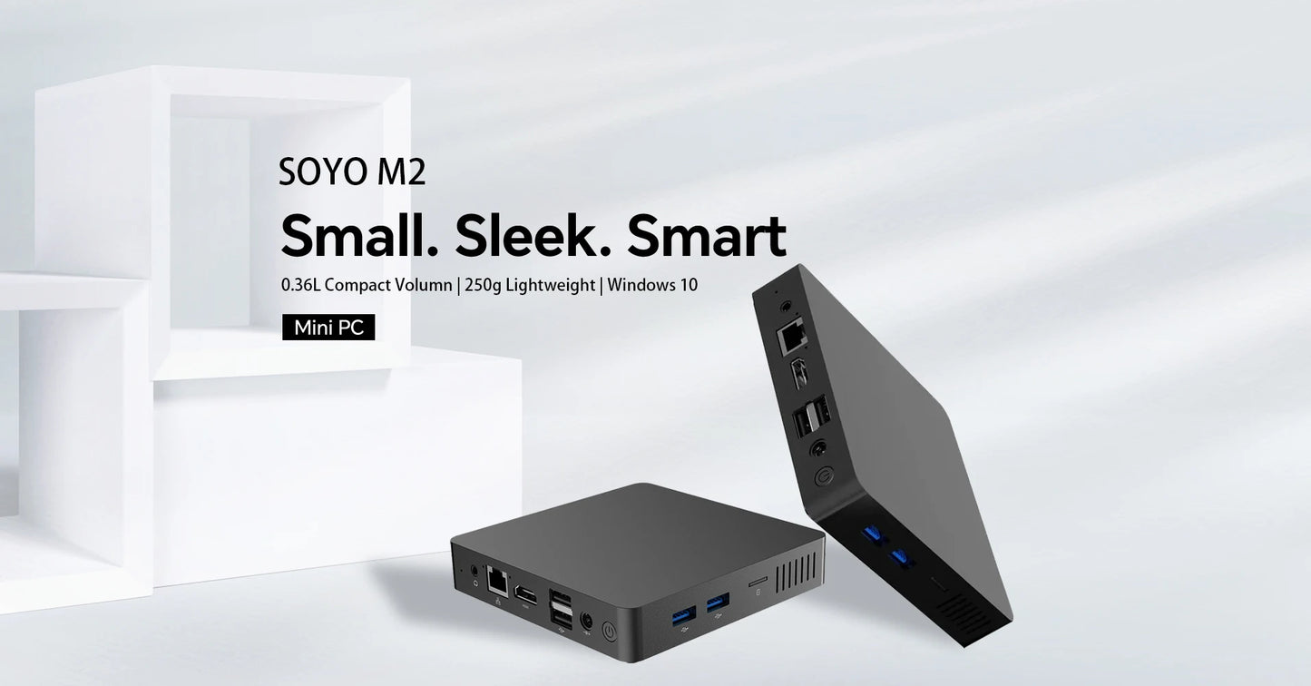 Mini PC SOYO M2: potente RAM de 6 GB, EMMC de 64 GB, Intel N3350, Windows 10: compacta e ideal para el hogar, la empresa y los juegos