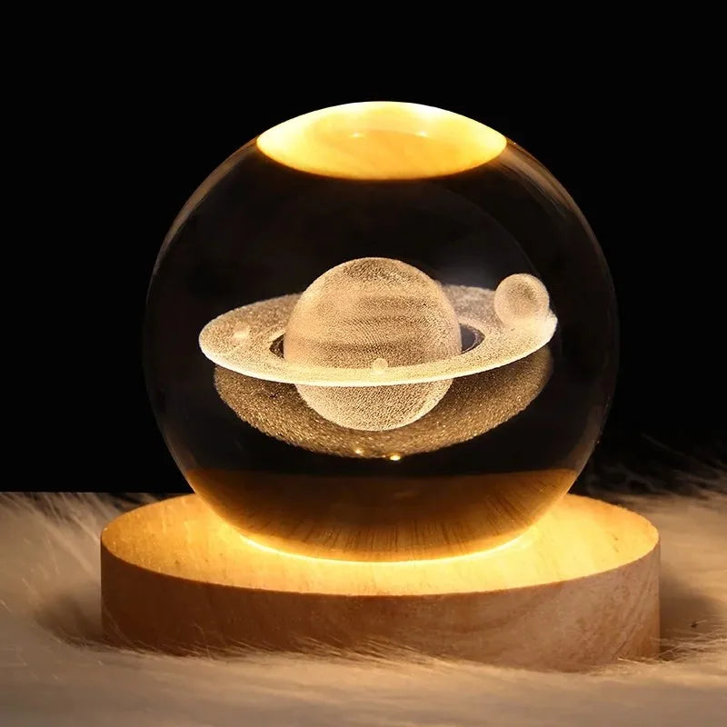Kids LED Crystal Ball Toys Table Lamp 3D Galaxy Decor Xmas Gifts