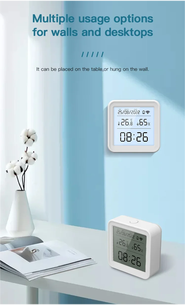 Tuya New WiFi Temperature Humidity Sensor Smart Life Backlight Hygrometer Thermometer Sensor Support Alexa Google Home Assistant