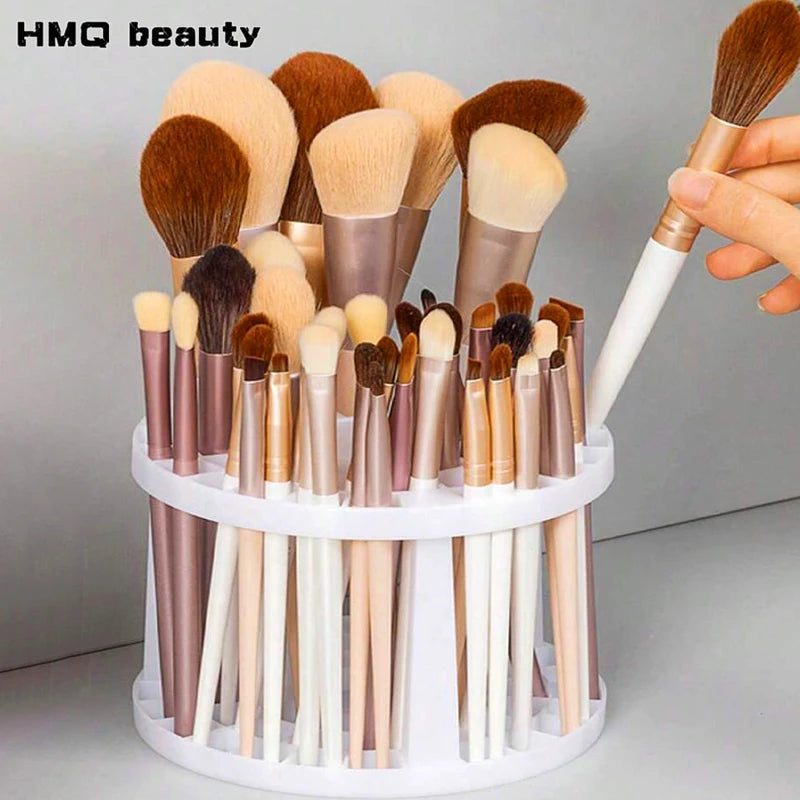 Cosmetic Make-up Brush Storage Holder Multi Hole Pen Insert Round Brushes Organizer Compartment Large-Capacity Make Up Tools