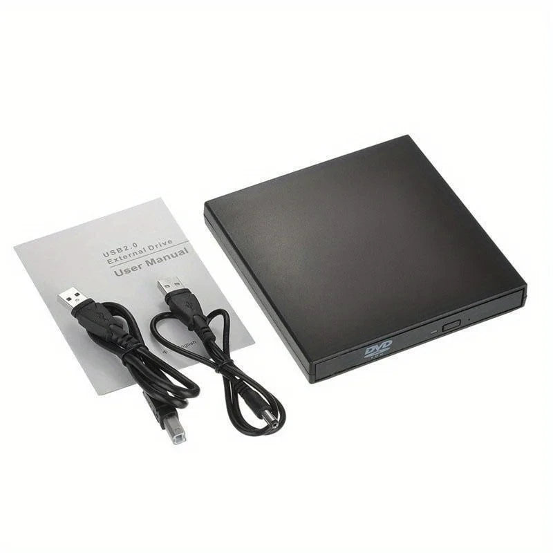 Unidad externa de CD y DVD, unidad externa delgada y protegible con puerto USB 2.0, grabadora de DVD y ROM, reproductor para computadoras portátiles y de escritorio