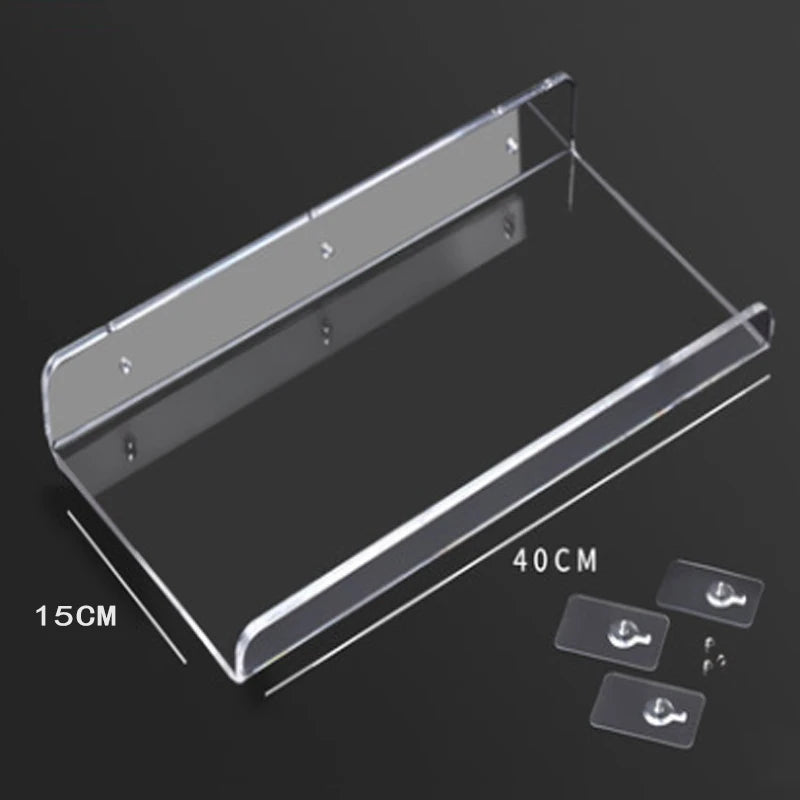 Storage Rack Acrylic Shelf Clear Wall Mounted Floating Ledge Organizer