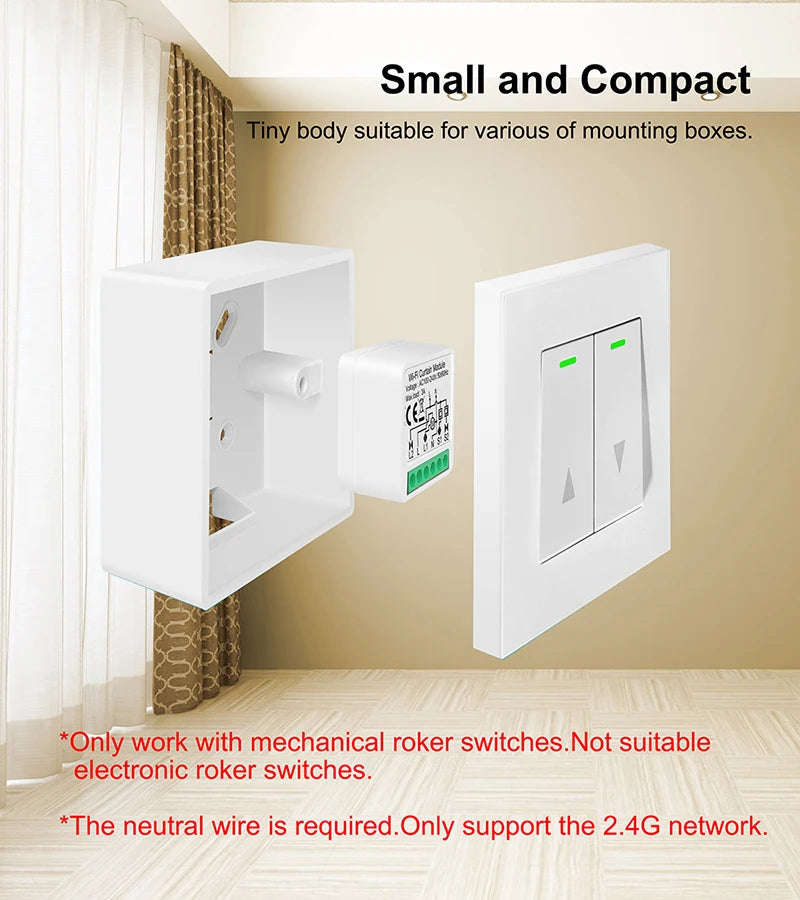 Módulo de cortina inteligente Tuya WiFi ZigBee, persianas enrollables, motor eléctrico, interruptor de cortina inteligente, funciona con Alexa y Google Home