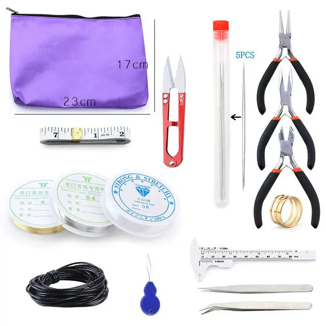 Jewelry Making Supplies Kit with Tools, Copper Wires and Findings