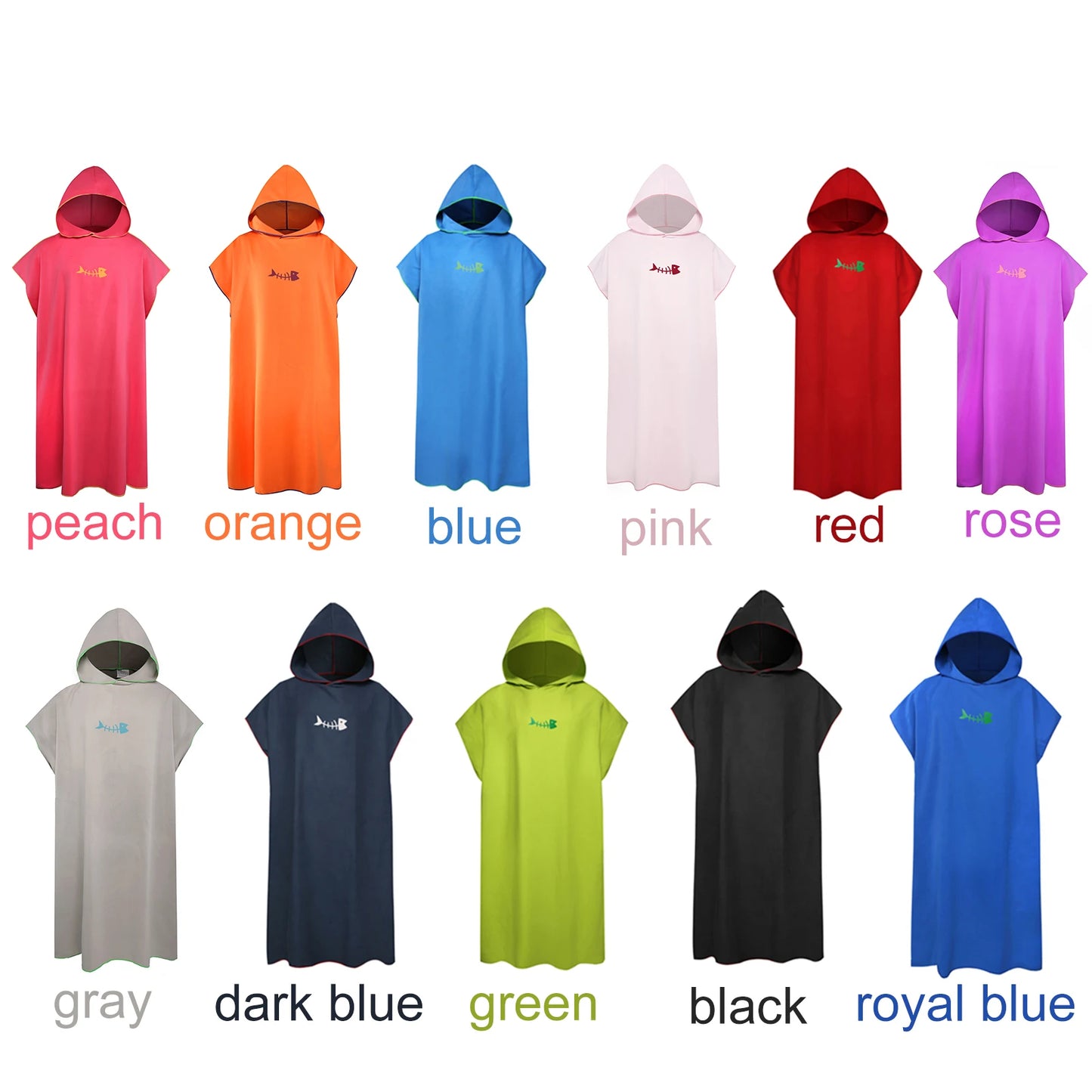 Surf Changing Poncho Towel with Hood – Quick-Dry Microfiber Beach Towel for Adults, Wetsuit & Swim Use