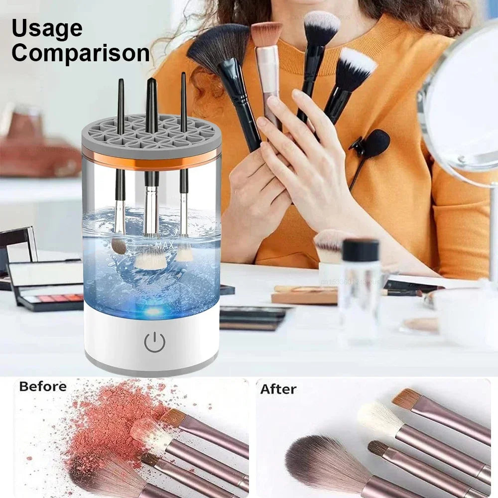 USB Electric Makeup Brush Cleaner Portable 3 In 1 Quick Dry Tool