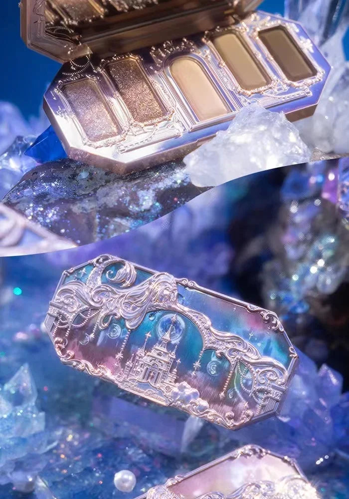 Flower Knows Moonlight Mermaid Eyeshadow Palette 8 Color Eye Makeup with Matte Shimmer and Glitter Finishes for Stunning Looks