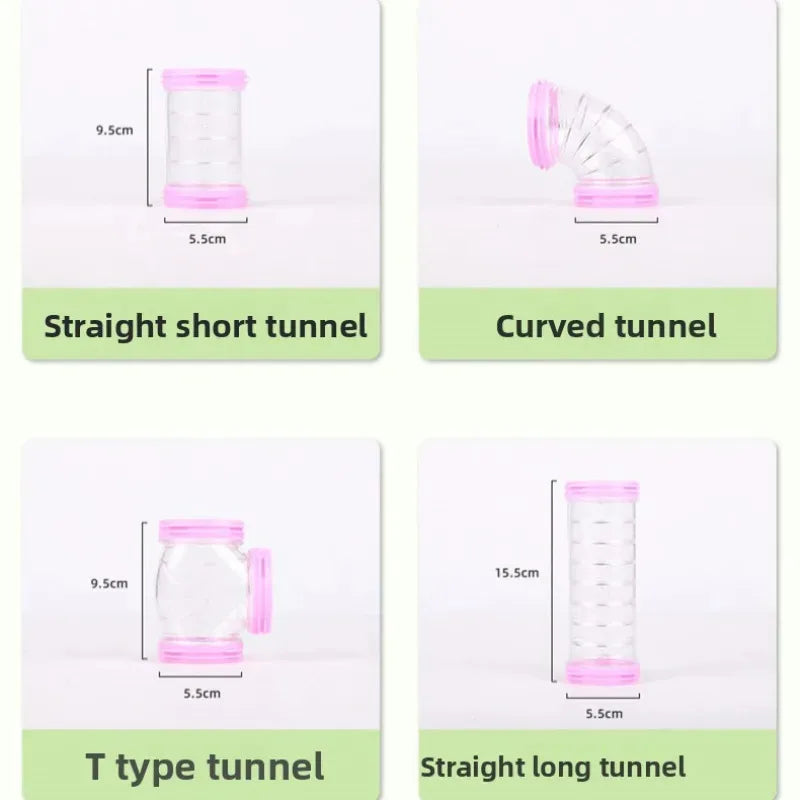 5.5cm Diam Hamster Toy Maze DIY Remodeled Cage External Tubes Tunnel Set Sports U Pipe Hamster Accessories Pipeline Supplies