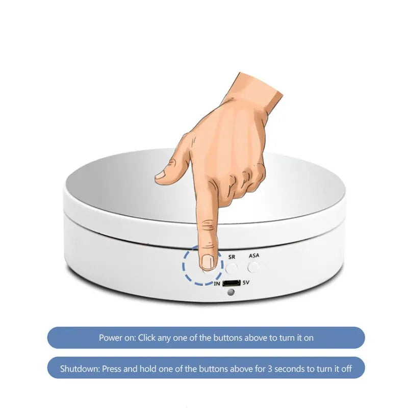 Electric Display Platform with Three Speeds Adjustable Angles Smart Charging and Swiveling Feature