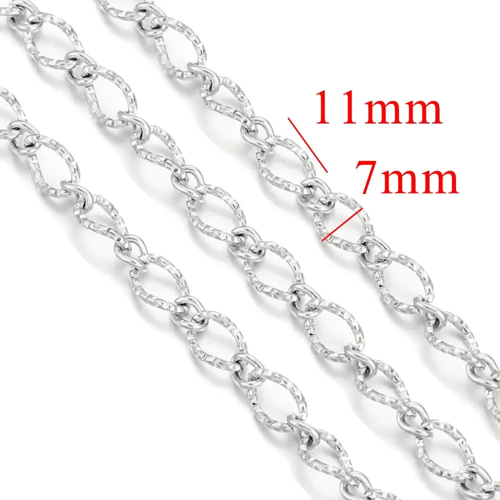 1 Meter Stainless Steel Chunky Hip Hop Gold Color Chains DIY Jewelry