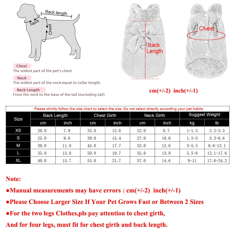 Pet Dog Coat Vest For Small Medium Dogs Cat Winter Warm Puppy Clothing With D-ring Cute Bow Kitten Costume Yorkshire Pug Outfits