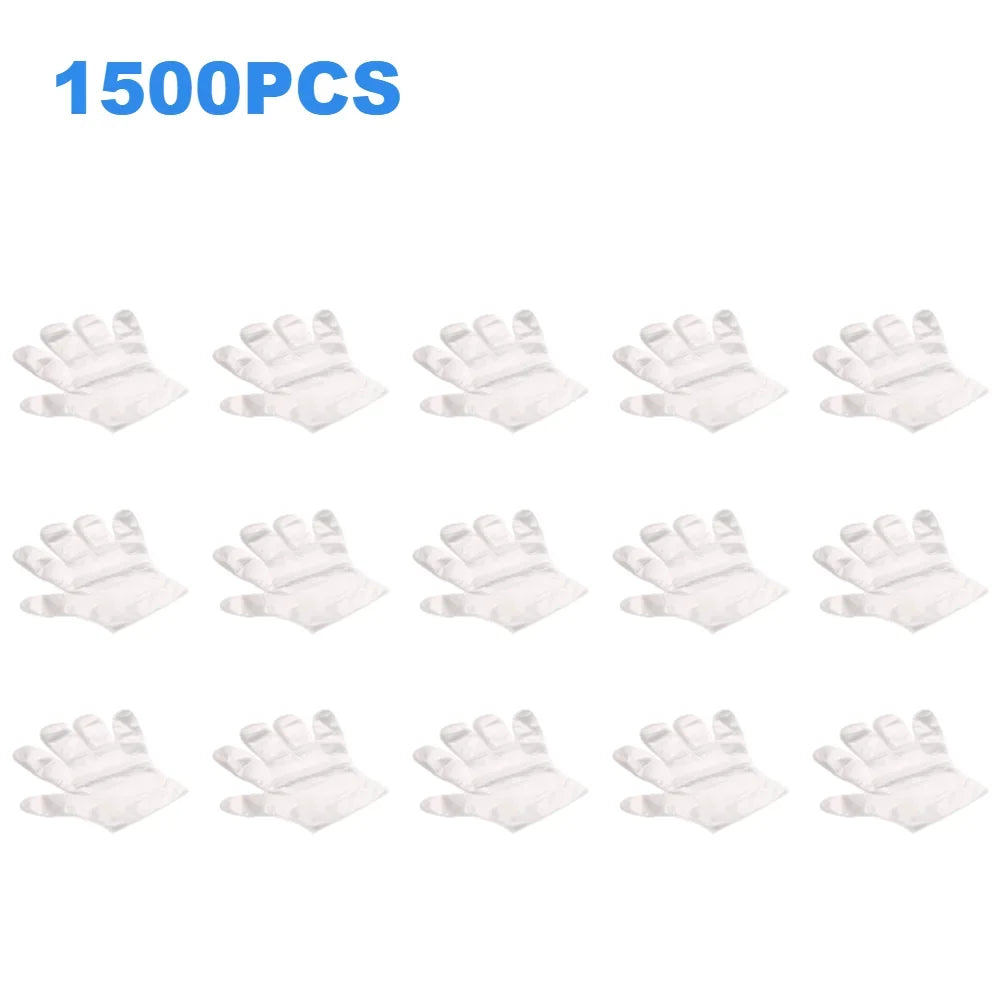 3000 Count Disposable Transparent Plastic Gloves for Kitchen and Bathroom Cleaning Durable Ambidextrous Gloves for DIY Cooking