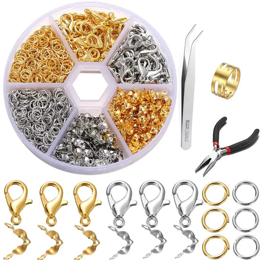 210-400Pcs Box Jewelry Making Kits with Clasp and Jump Rings