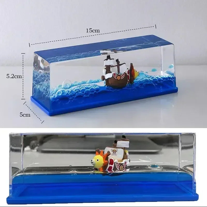 Going Merry Thousand Sunny Floating Ship Hourglass Drift Bottle Nautical Home Decor