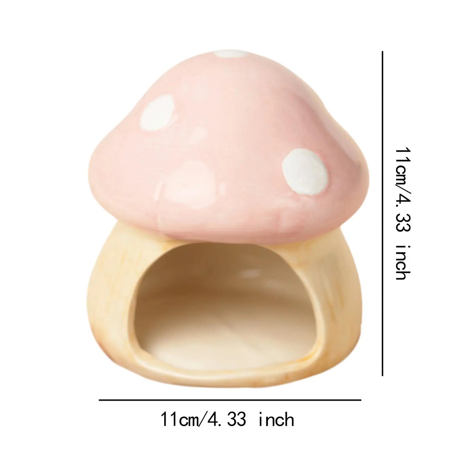 Ceramic Mushroom Shaped Hamster House Cartoon Guinea Pig Sleeping Nest for Chinchilla Hedgehog Rat Small Animals Supplies