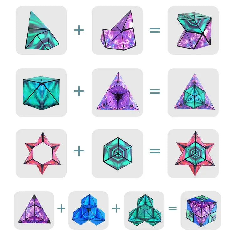 Variety Geometric Changeable Magnetic Magic Cube Fidget Toy