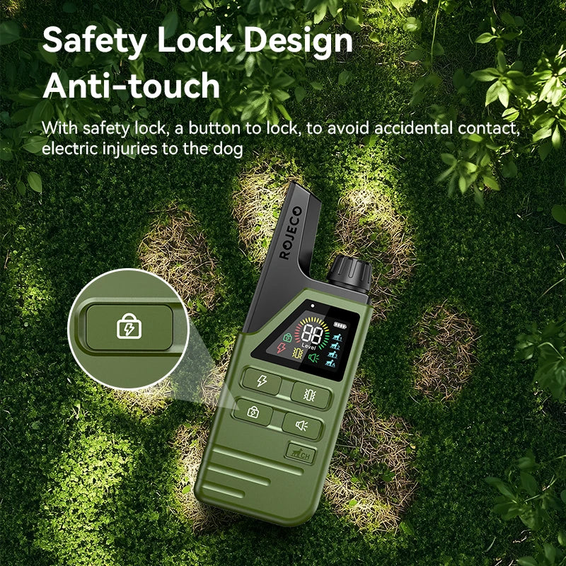 ROJECO Electric Dog Training Collar Remote Control Rechargeable Training Collar For Pet Dog Puppy Bark Control Stop Shock Collar