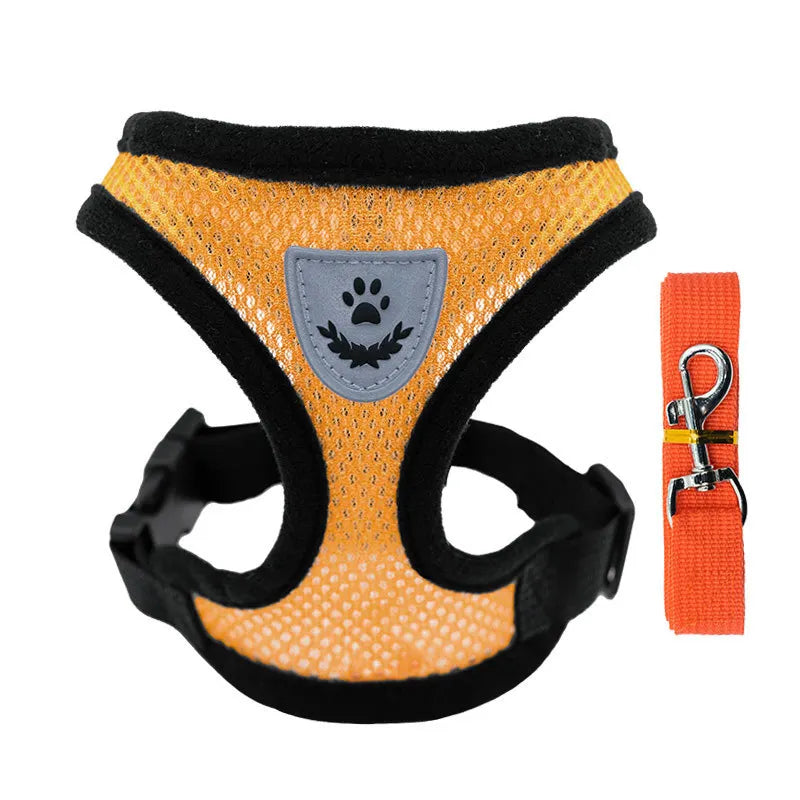 New Cat Harness Vest Walking Leash For Puppy dog Collar Polyester Adjustable Mesh Dog Harness For Small Medium Pet Accessories