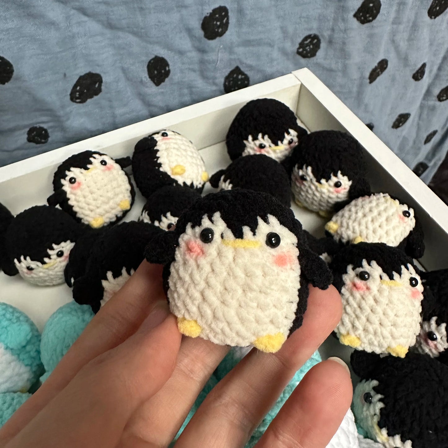 Handmade Cute Cotton Wool Penguin Doll Crochet Keychain