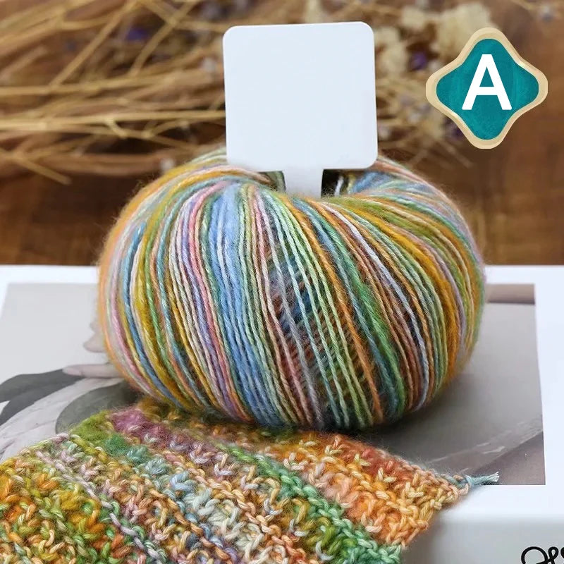 50g/Ball Combed Cotton Gradient Yarn for Soft DIY Knitting