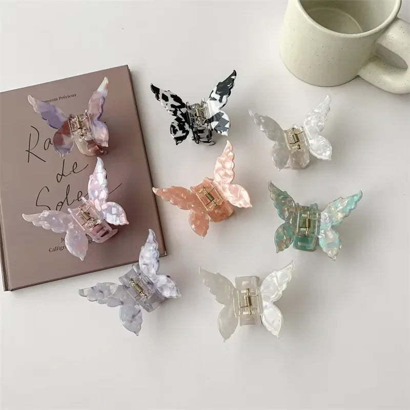 French Butterfly Clip Pink Butterfly Clip Mermaid Hair Clip Acetic Acid Hair Clip Retro Back of Head Hair Accessories Hairpin Fo