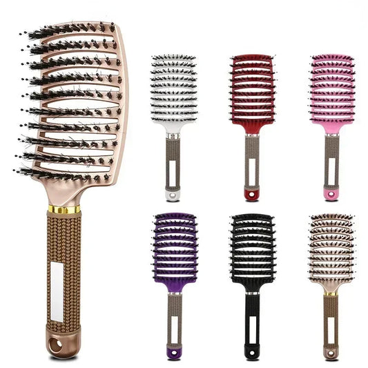 Hair Brush Scalp Massage Comb Hairbrush Bristle&Nylon Women Wet Curly Detangle Hair Brush for Salon Hairdressing Styling Tools